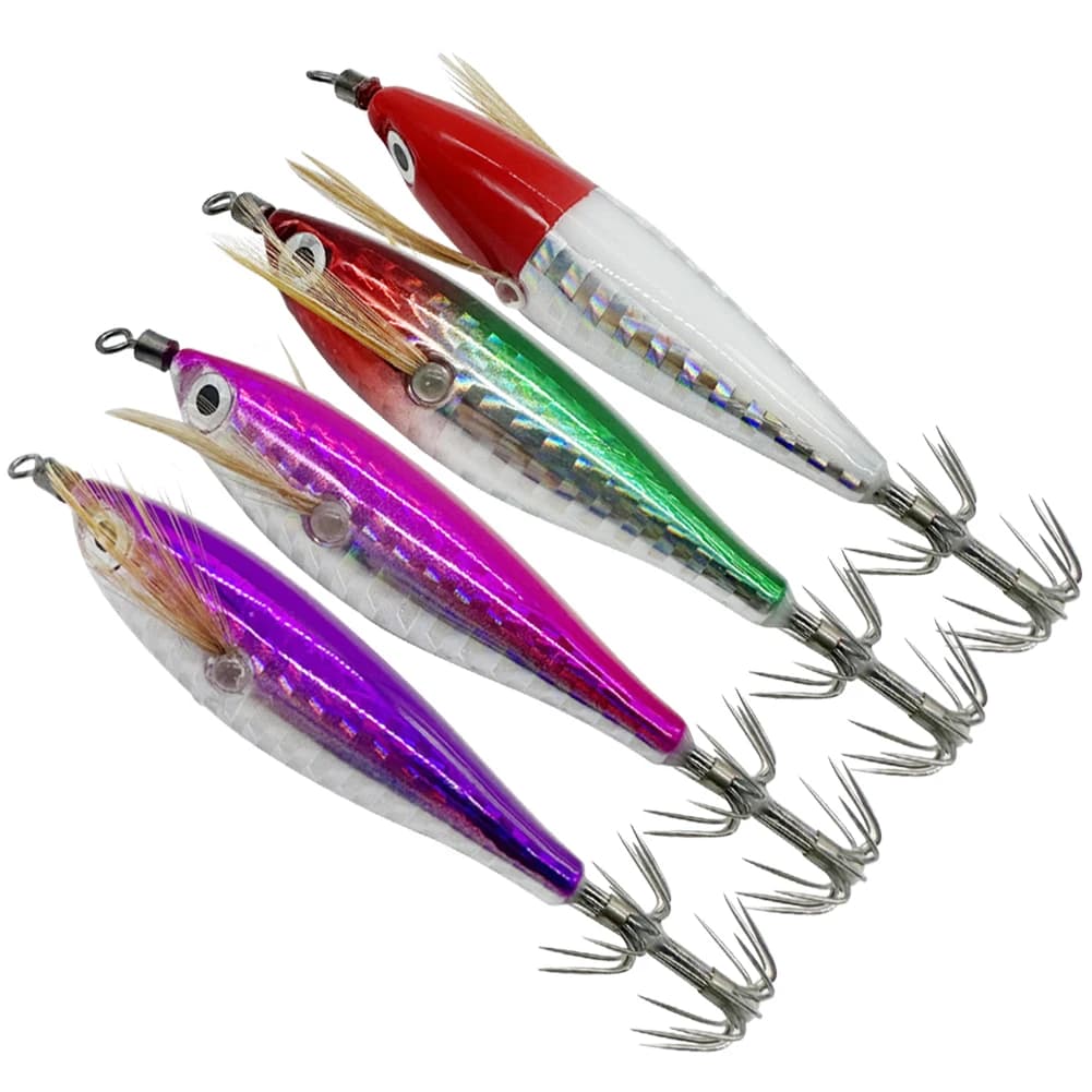 Leurre de pêche lumineux octopus calamar appât leurre souple avec hameçon pour la pêche au calamar