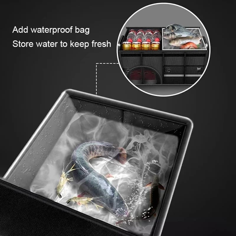 Coffre de rangement pliable 110L étanche Oxford - Organisateur voiture pour camping et pêche
