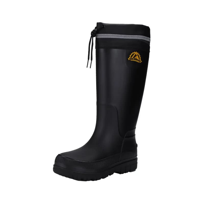 Bottes de pluie hautes imperméables antidérapantes pêche - Chaussures protection travail PVC bout rond