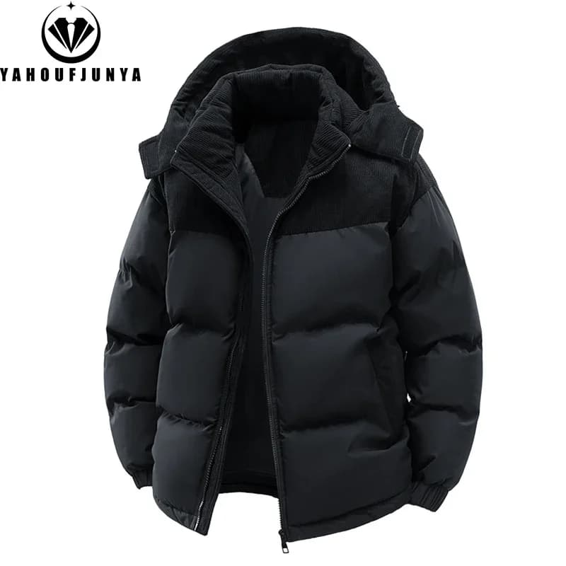 Veste hiver homme à capuche amovible - Parka chaud outdoor - Veste coupe-vent casual pour homme