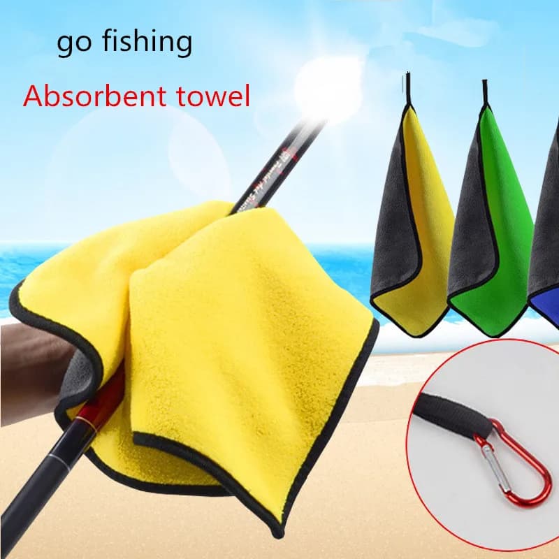 Serviette de pêche épaisse absorbante - Essuie-mains antiadhésif pour pêche sportive extérieure