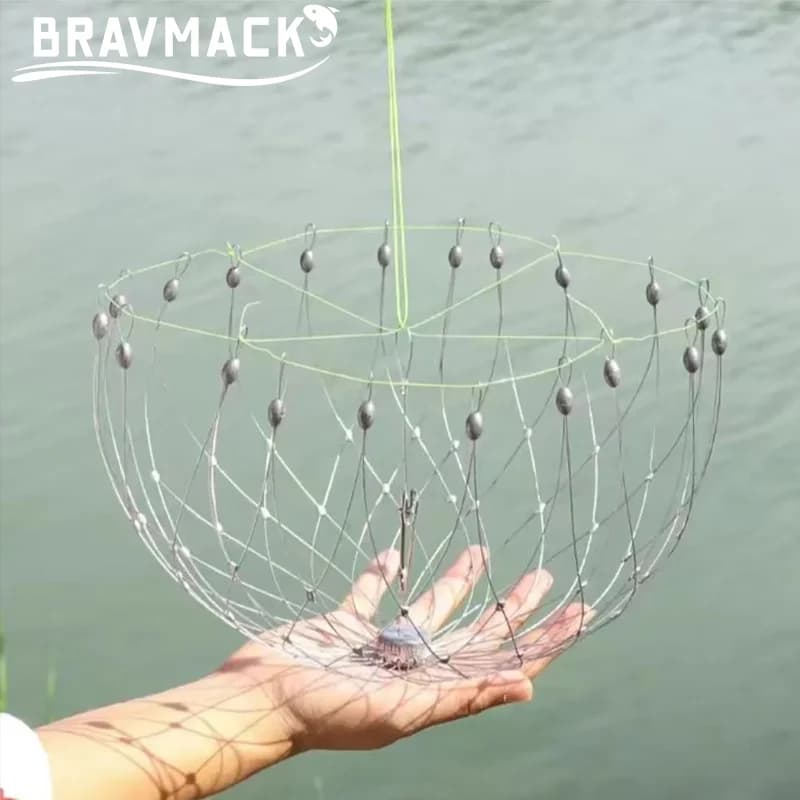 Piège à poissons et crabes automatique en acier pour pêche en mer et eau salée
