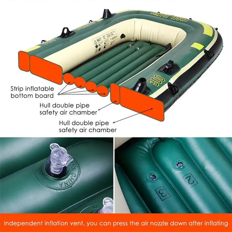 Bateau de pêche gonflable PVC pour adultes - Kayak sportif portable avec siège intégré