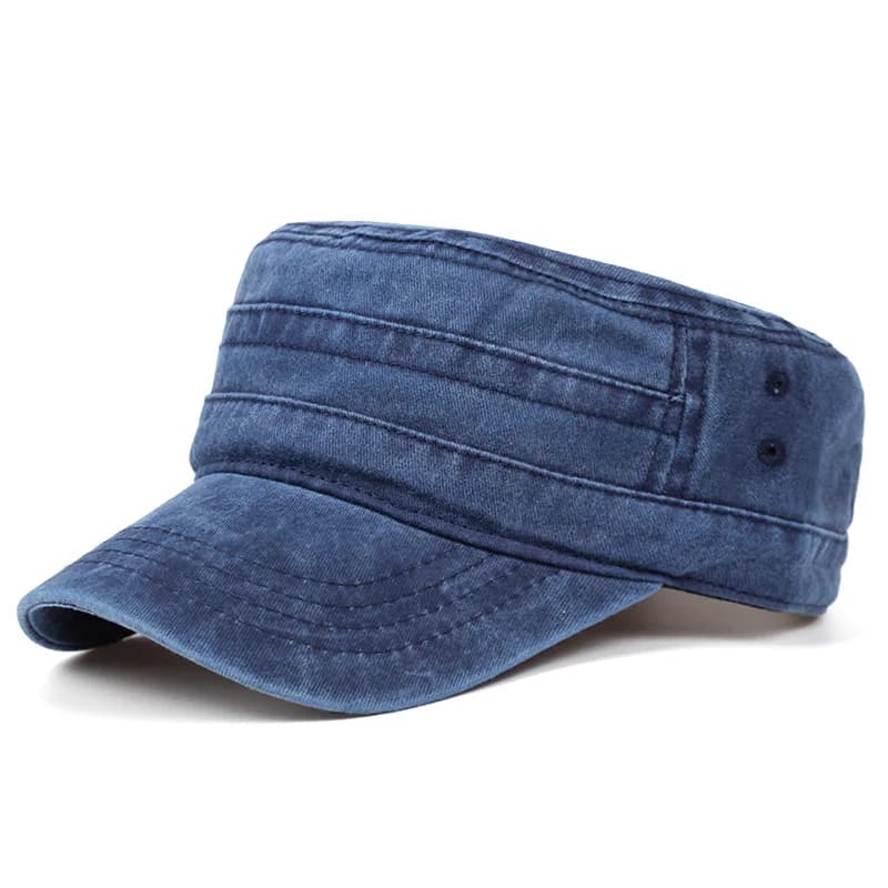 Casquette plate vintage homme ajustable épaisse pour l'hiver - Chapeau militaire chaud pêche
