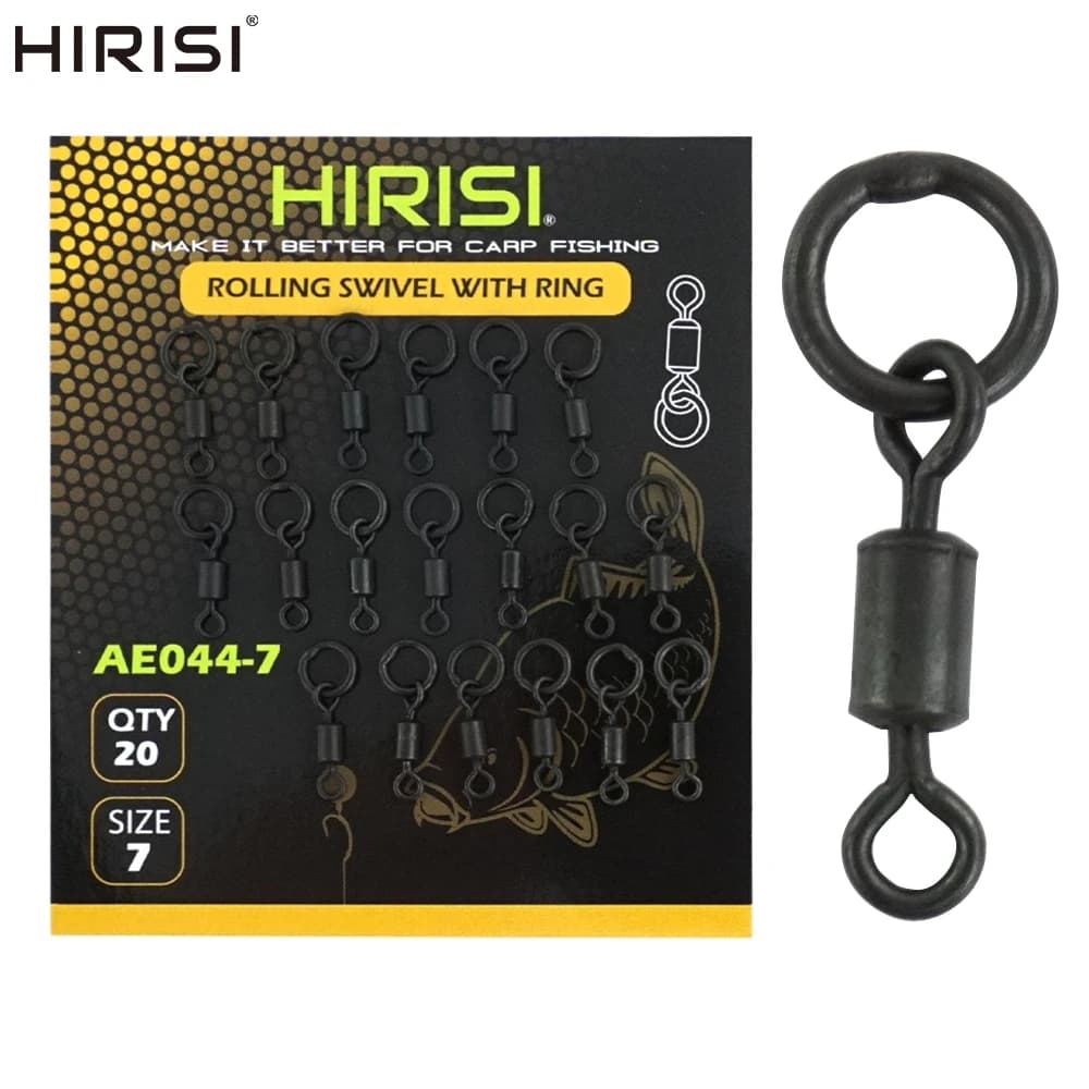 Hirisi 20 pièces émerillons à agrafe pour la pêche de la carpe avec anneau solide et changement rapide