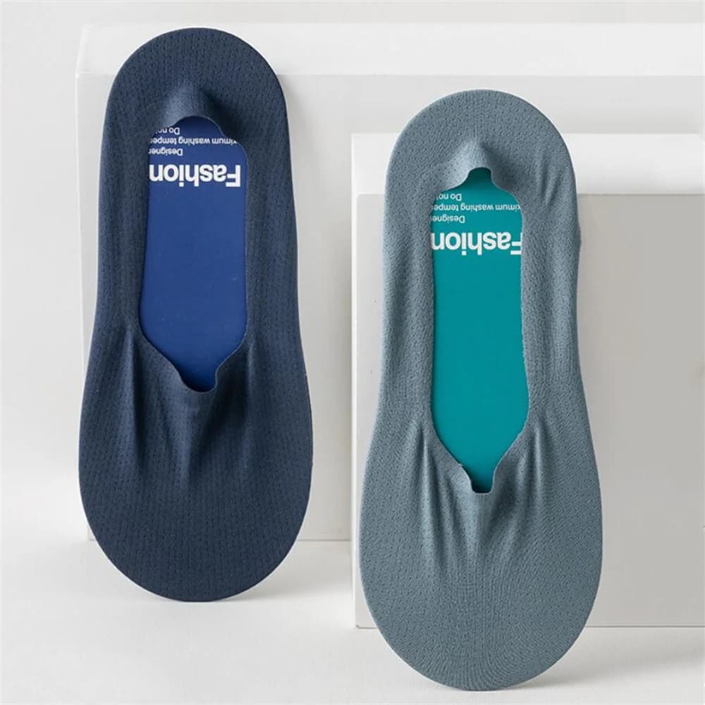 10 paires chaussettes invisibles pêche homme semelle coton anti-dérapage silicone cheville