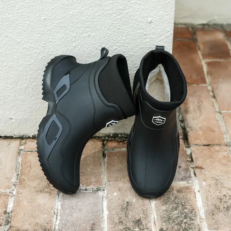 Bottes de pêche d'hiver imperméables avec doublure polaire pour couple - Chaussures chaudes mixtes