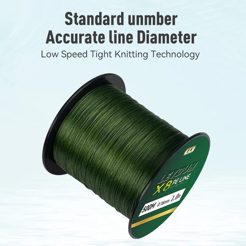 Ligne de pêche Leydun 500m micro tresse 8 brins PE japonais pour carpe mer et fly fishing