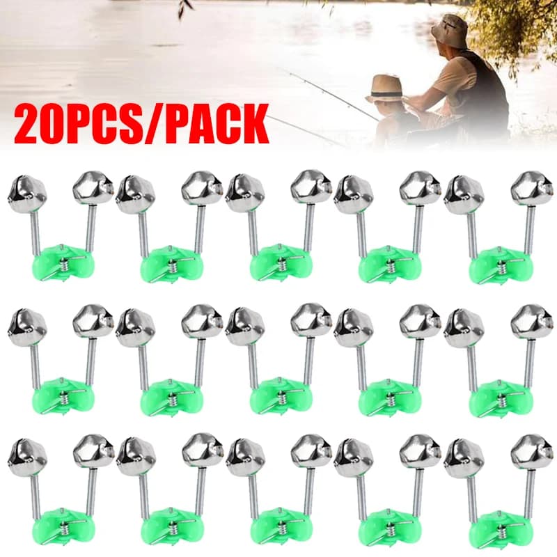 Cloches de pêche pour alarmes de touche - 5/10/20 pièces avec pinces pour canne à pêche