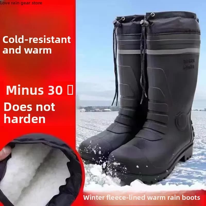 Bottes hiver homme EVA doublées fourrure antidérapantes pêche lavage auto