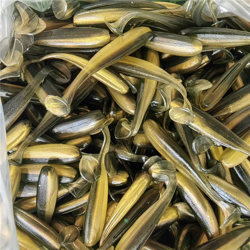 50 micro leurres souples 0.35g/35mm pour black bass et brochet - Leurres T-tail miniatures