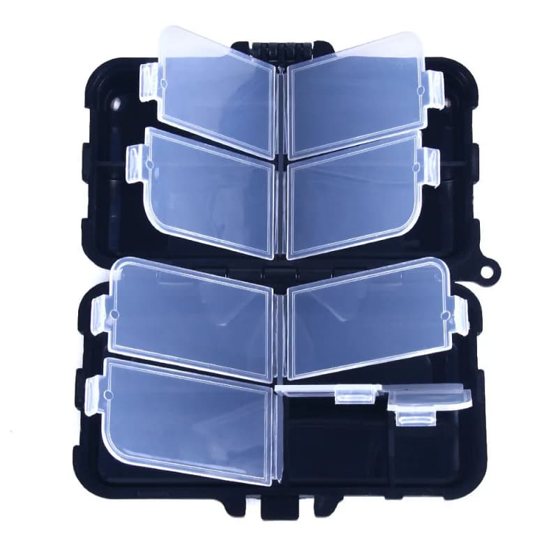 Boîte accessoires pêche mer 12 compartiments couvercle rabattable rangement matériel pêche étanche
