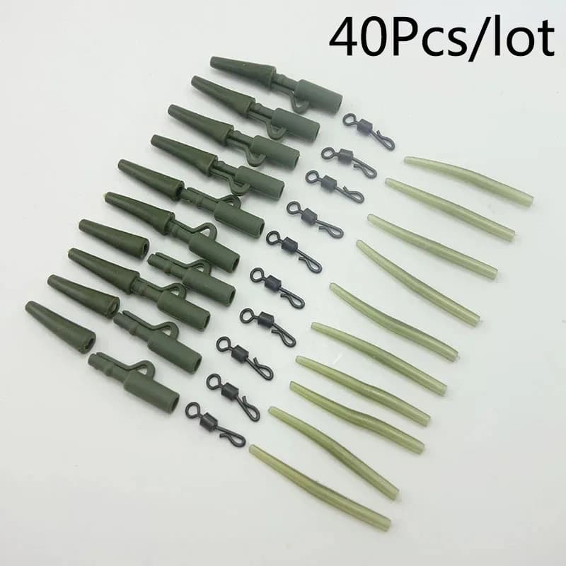 40 clips plombs anti-emmêlement pour pêche à la carpe - Accessoires montages rapides et pratiques