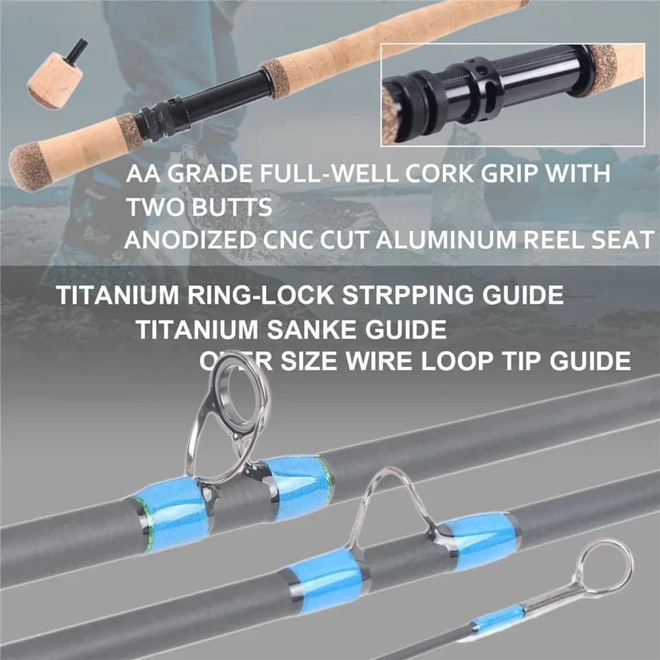 Canne à lancer Switch 4-9WT Maximumcatch, longueurs 10'6'' à 11'6'', avec talon interchangeable pour pêche à la mouche