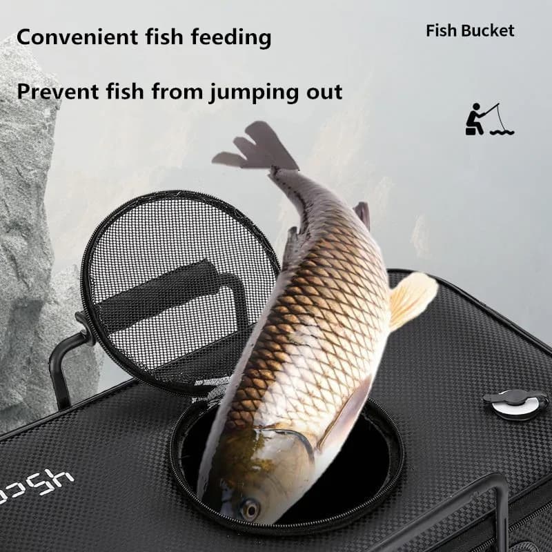 Vivier pliable transportable pour poissons vivants en pêche camping et voyage
