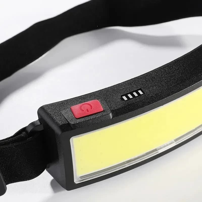 Lampe frontale LED COB puissante rechargeable Type-C intégrée étanche pour pêche camping randonnée