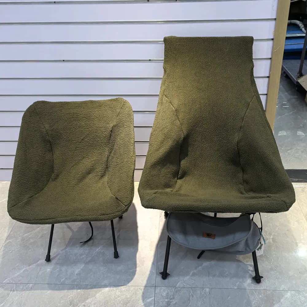 Chaise pliante d'hiver en laine épaisse - Chaise lune confortable pour camping et randonnée