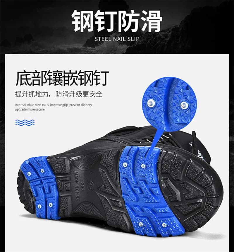 Bottes d'hiver chaudes pour pêche - Chaussures de neige imperméables antidérapantes avec doublure polaire épaisse