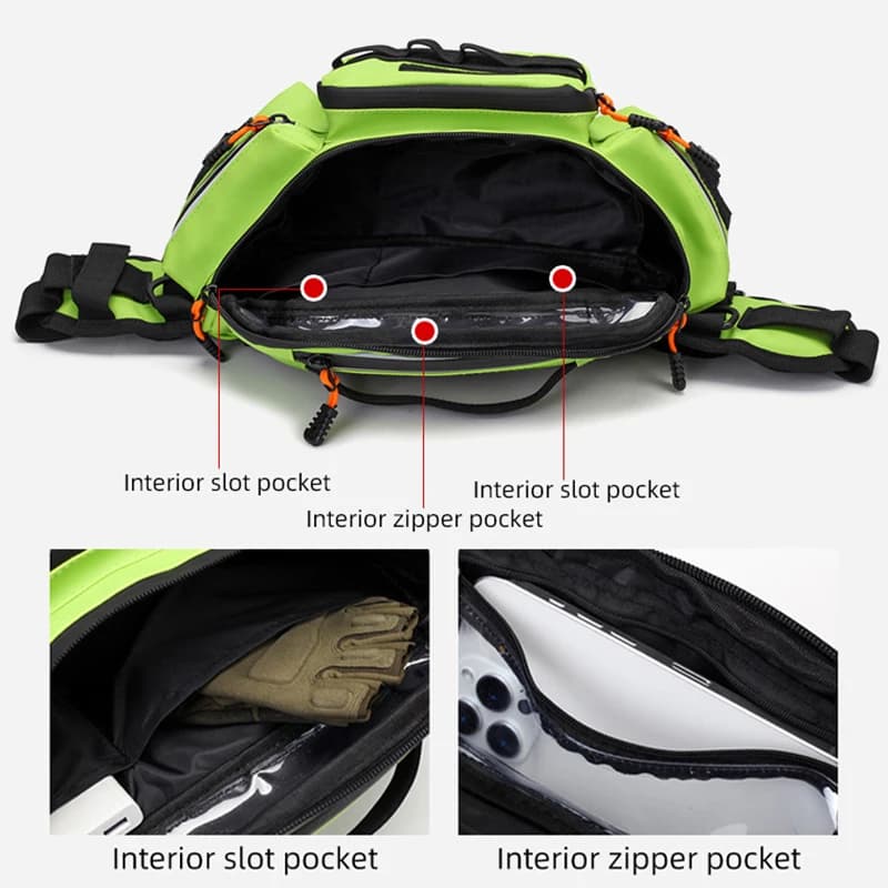Sac banane pêche mode homme multifonction avec poches multiples pour sports outdoor et pêche