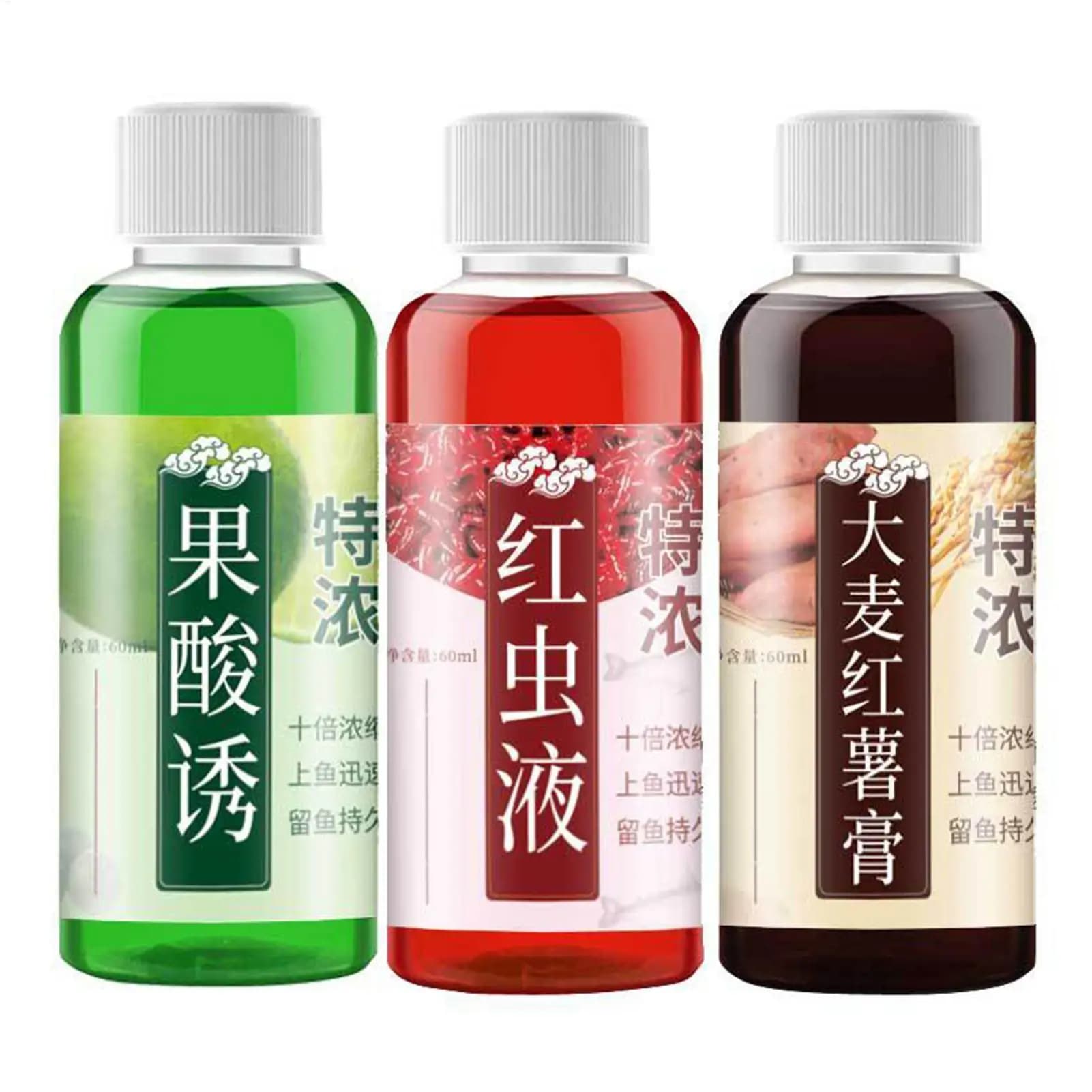 Attractant liquide concentré 60ml à base d'acide fruité - appât puissant pour tous poissons carnassiers