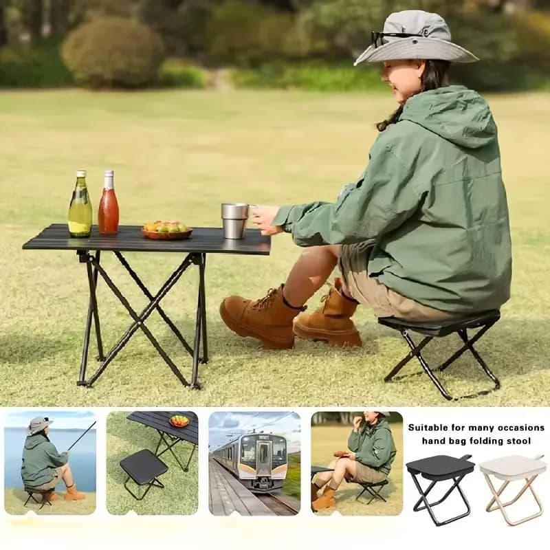 Chaise pliante compacte légère pêche camping plage - Siège portable randonnée pique-nique BBQ voyage