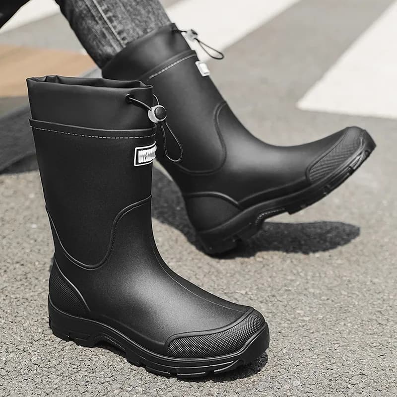 Bottes de pêche imperméables anti-dérapantes mi-mollet pour homme et femme - Haute qualité