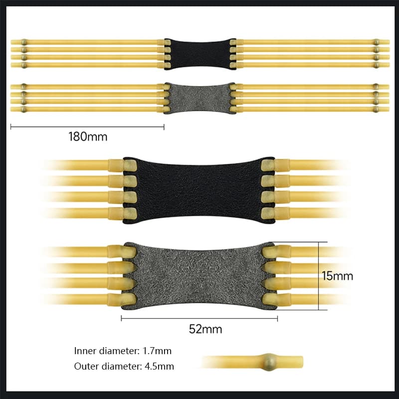 Bandes élastiques en latex naturel haute puissance - Équipement pour fronde de pêche et chasse sous-marine