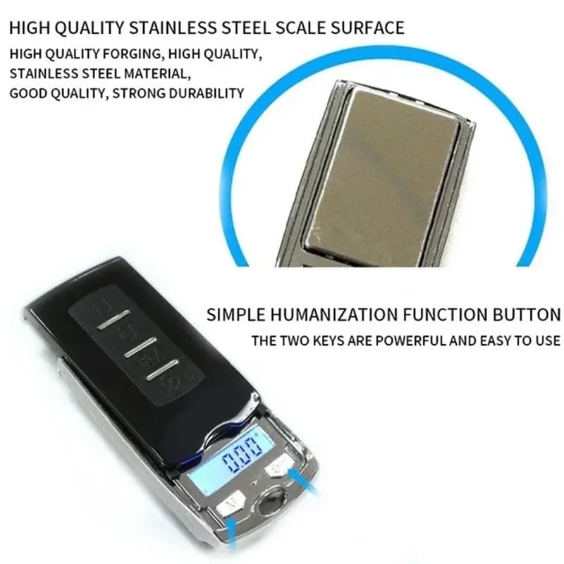 Balance numérique mini pocket 100g/200g précision 0.01g style clé LCD rétroéclairé