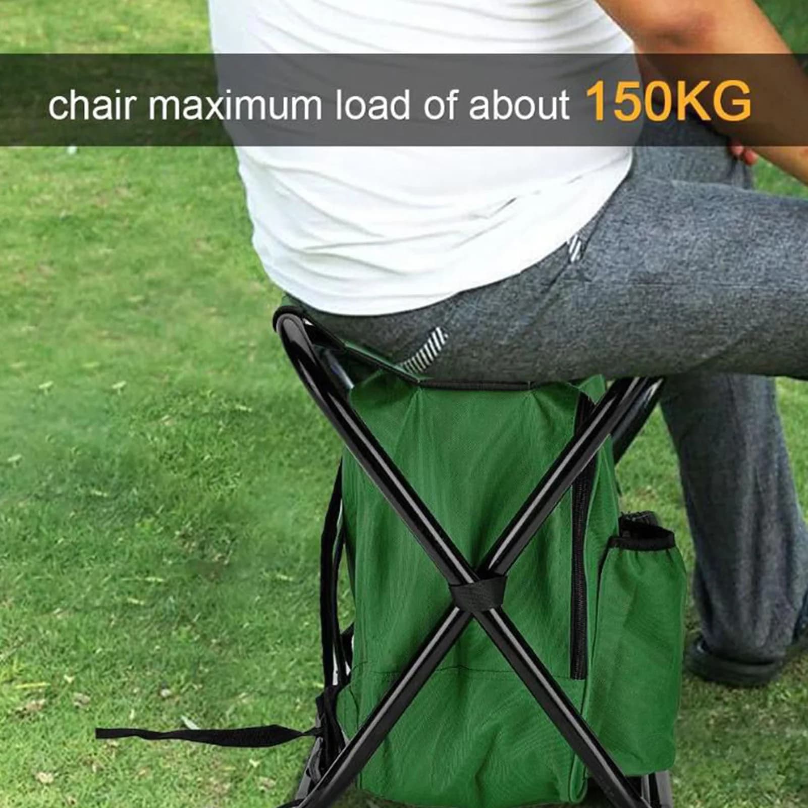 Chaise sac à dos glacière pliante grande capacité pêche randonnée plage camping siège portable
