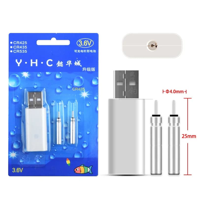 2 Flotteurs lumineux LED pour canne à pêche, rechargeables par USB, pour la pêche de nuit CR425