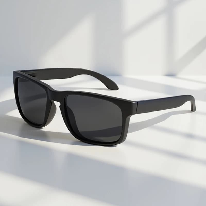 Lunettes de soleil carrées polarisées vintage homme - Sport outdoor plastique noir UV400