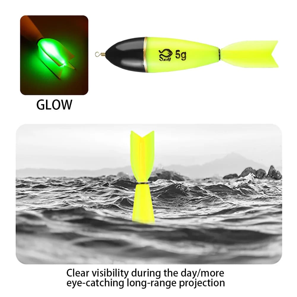 Flotteurs lumineux pour pêche de nuit 5 pièces accessoires mer pêche aux leurres rockfish
