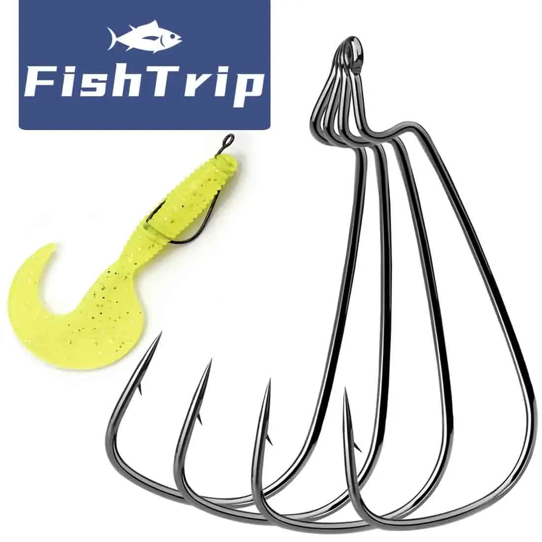 50-100 hameçons vers étroits pour leurres souples Texas Rig pêche du black bass et carnassiers