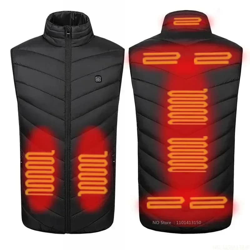Veste chauffante USB homme et femme grande taille pour l'hiver - Vêtement thermique intelligent 23 pièces