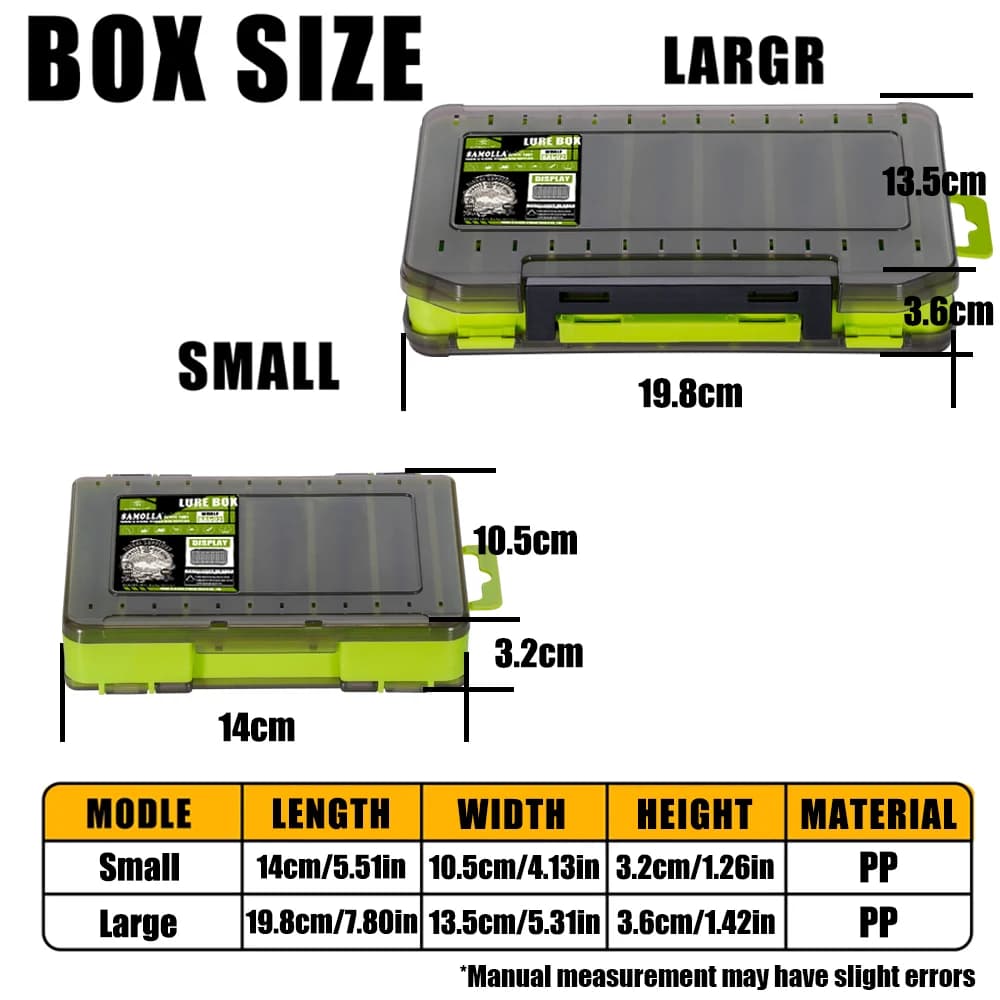 Boîte à pêche double face compacte SAMOLLA organisation durable leurres hôtes appâts