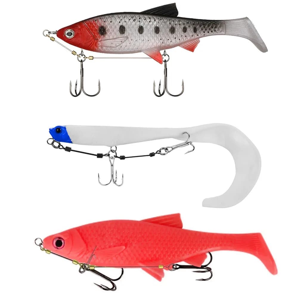 Montage Pike Stinger Rig MNFT avec hameçons triples et plombs réglables pour swimbaits pêche brochet
