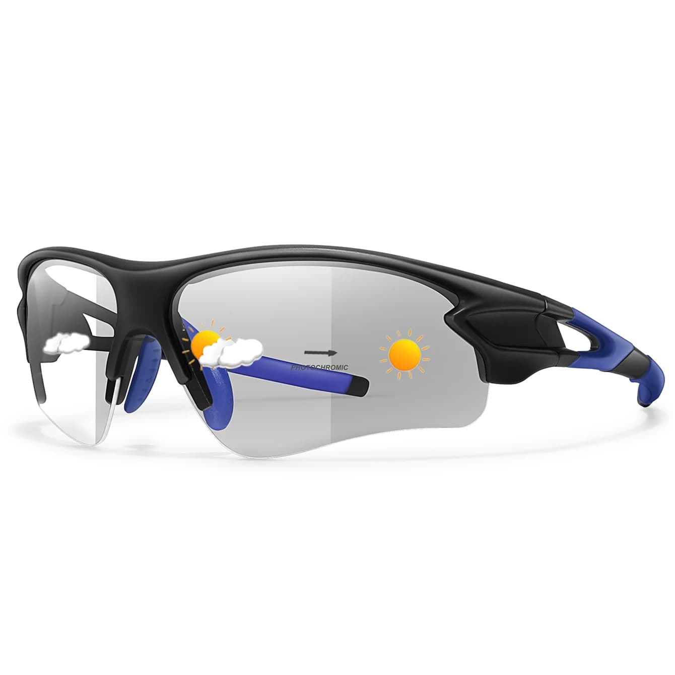 Lunettes photochromiques pêche cyclisme sport extérieur unisexe protection UV400 vision optimale