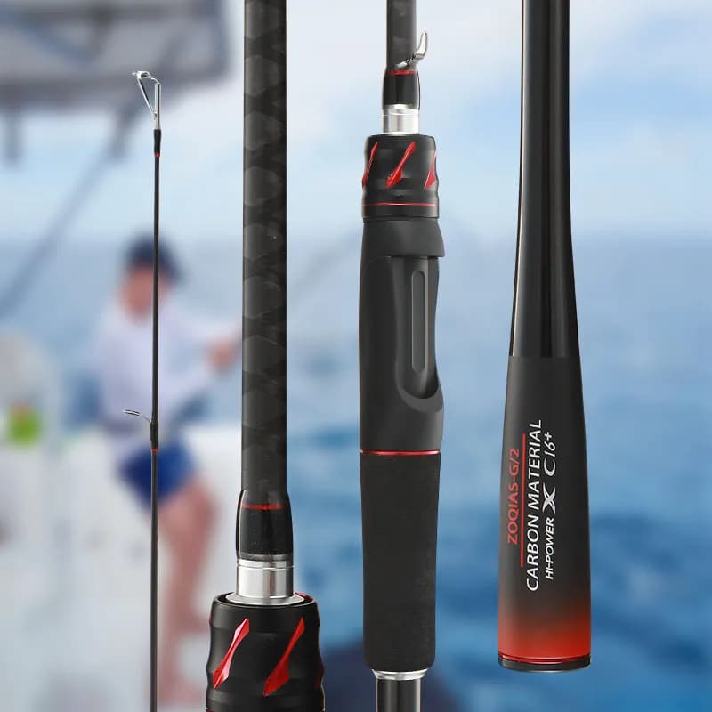 Canne à pêche ROLLFISH Power M Spinning Casting fibre carbone 1.8-2.7m pour bar en eau douce et mer