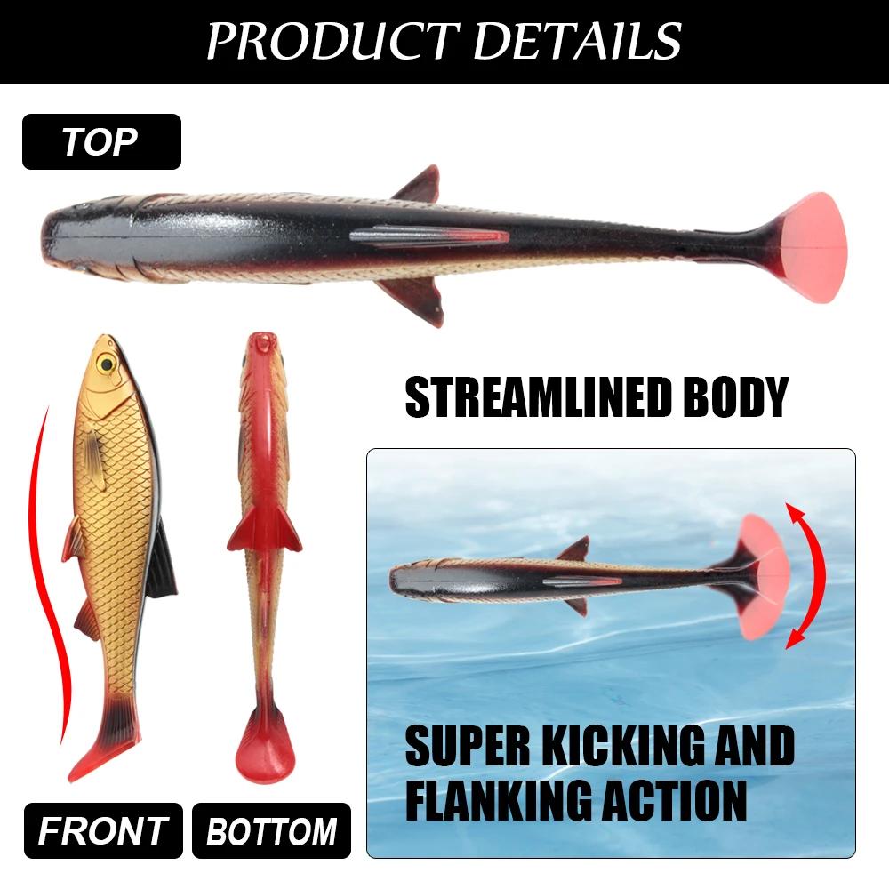 Leurre souple 3D Roach pêche carnassiers leurre shad paddle tail pour brochet sandre et perche