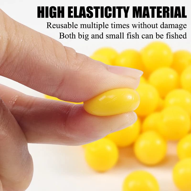 Leurre flottant maïs 50PCS - Appât artificiel TPE pour carpe avec flottabilité réglable 8-14mm
