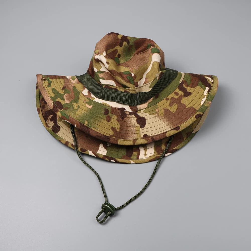 Chapeau bucket tactique camouflage - Casquette de sniper pour camping, escalade, pêche et randonnée