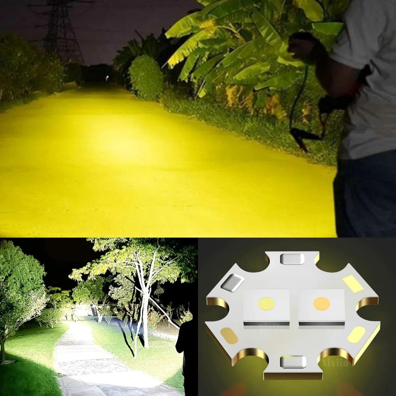 Frontale LED 18000000LM blanche/jaune 3km de portée pour pêche côtière et camping extrême