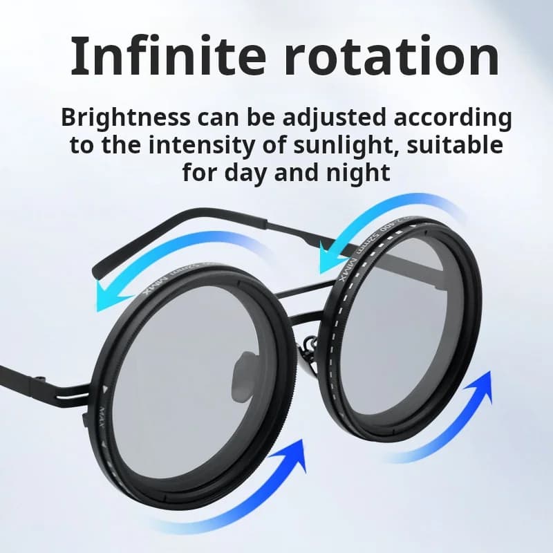 Lunettes de pêche polarisées 9 niveaux ND2-400 réglables anti UV avec étui filtre lumière pour pêche