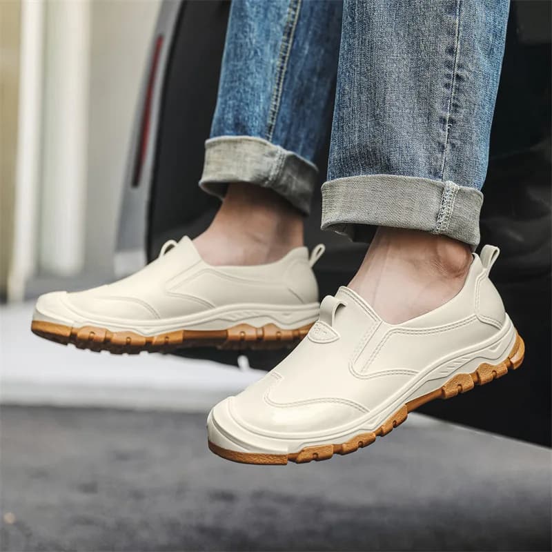 Bottes de pluie homme basse épaisses imperméables légères anti-dérapantes pour pêche lavage auto