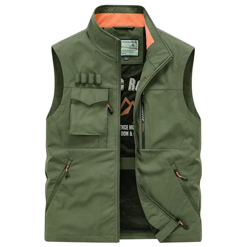 Gilet sans manches mesh pêche sportive été, multi-poches pour randonnée jogging et voyage