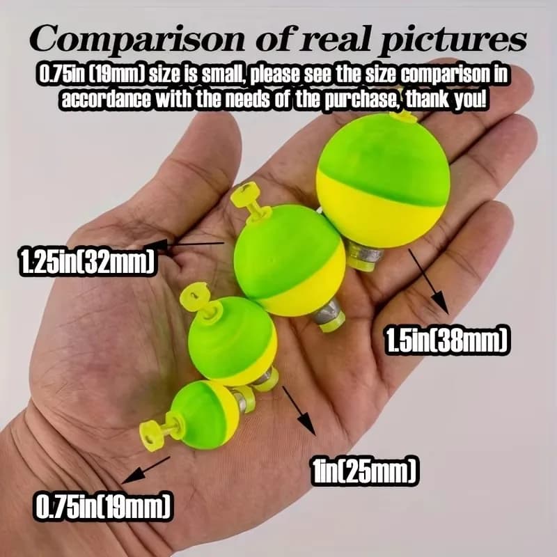 Kit 5 flotteurs bouchons pêche EVA snap-on pour crappie bluegill poisson-chat main