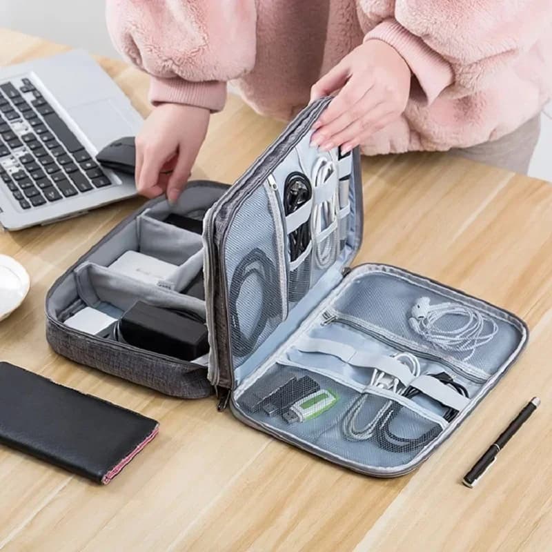 Organisateur électronique voyage étanche grande capacité - Poche rangement câbles USB chargeurs écouteurs