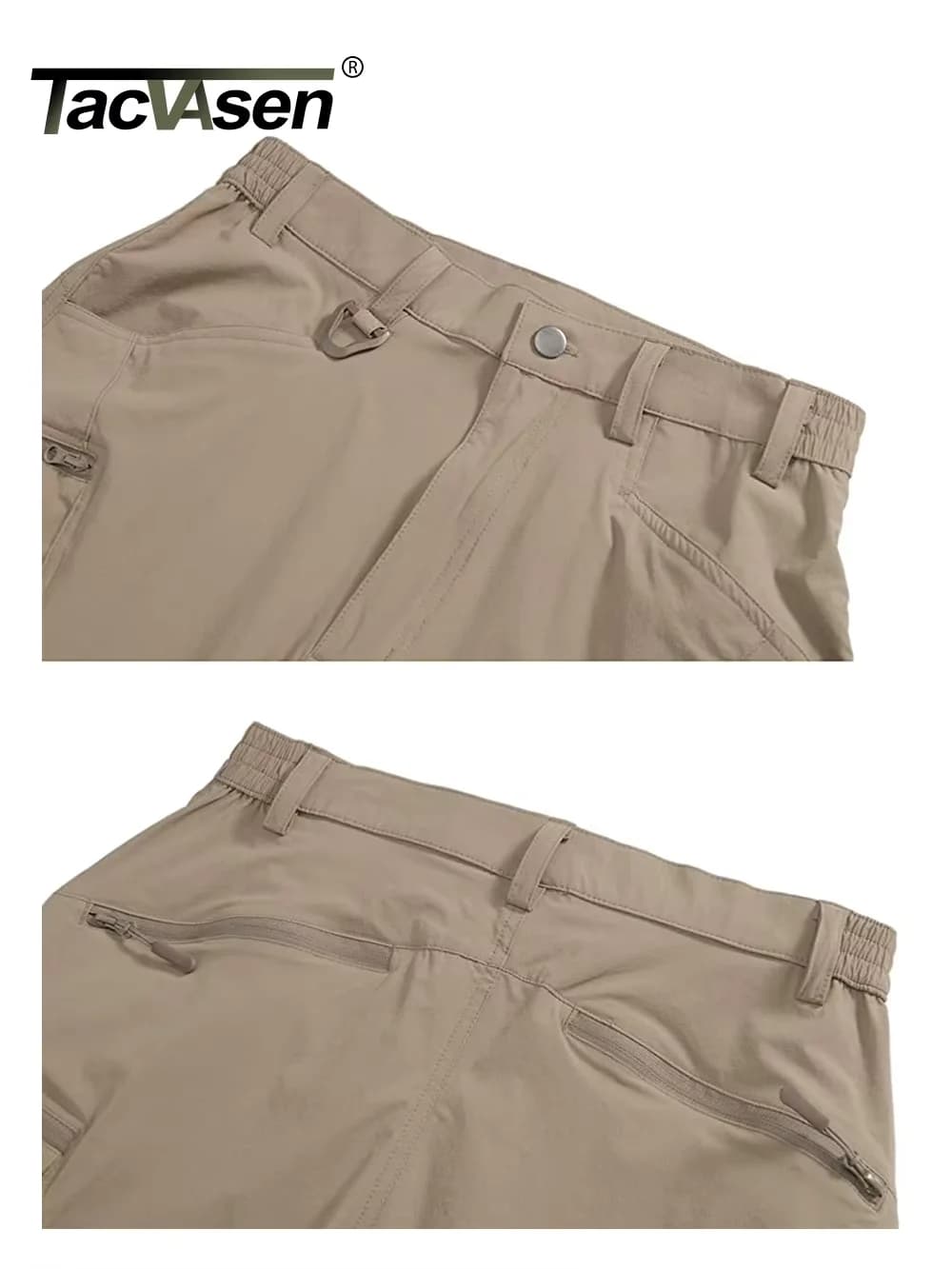 Pantalon pêche randonnée TACVASEN léger nylon séchage rapide multi-poches cargo travail outdoor