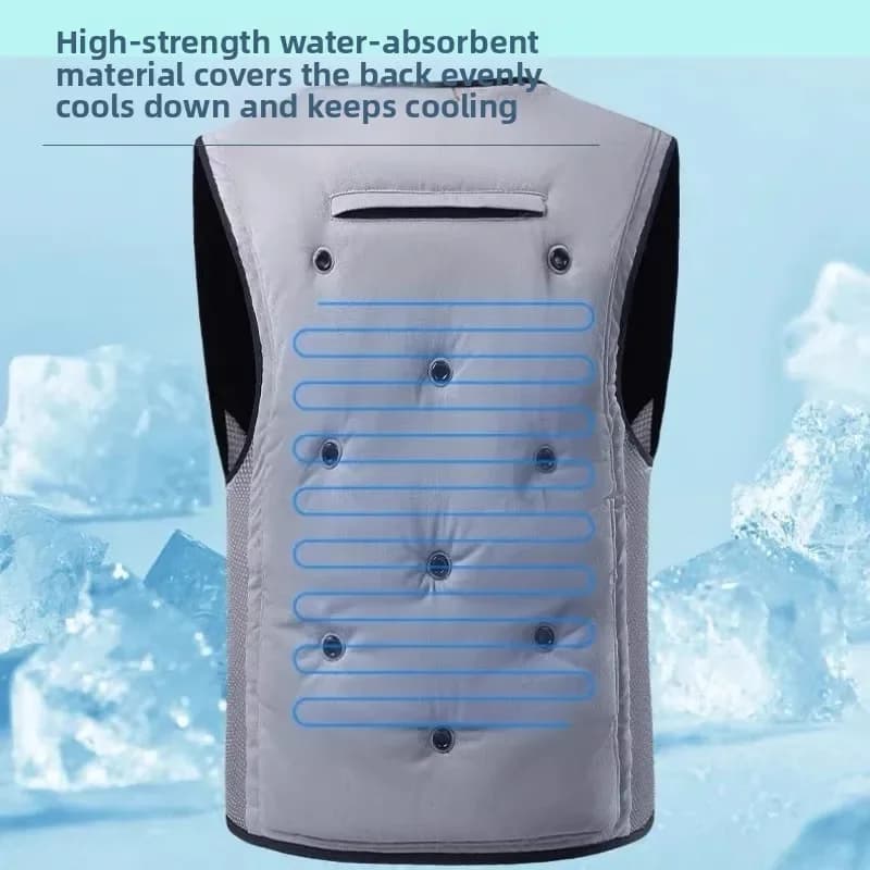 Veste Rafraîchissante Homme Gel Froid Pêche Été Travail Basse Température Veste Sans Manches
