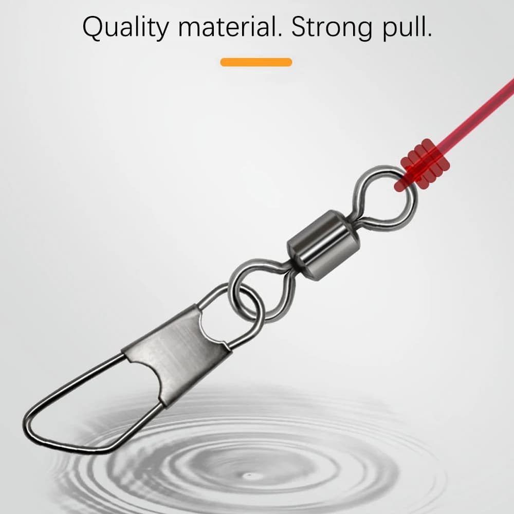 DNDYUJU 100 swivels de pêche type A en acier inoxydable pour connecteurs de leurres et pêche à la carpe